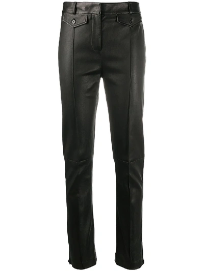 Tom Ford Slim-fit Leather Trousers In Black