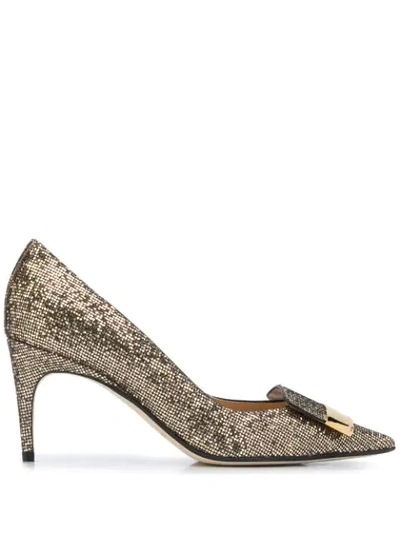 Sergio Rossi Sr1 080 Pointed Pumps In Gold Colour