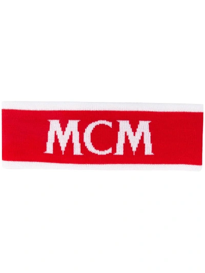 Mcm Stretch Logo Headband In White