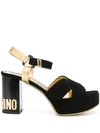 MOSCHINO LOGO HEEL SANDALS