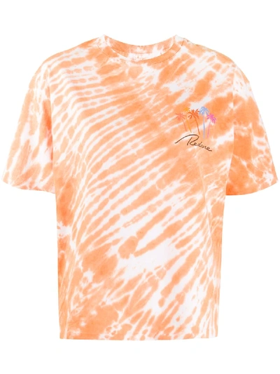 Re/done Logo扎染印花t恤 In Tangerine Tie Dye