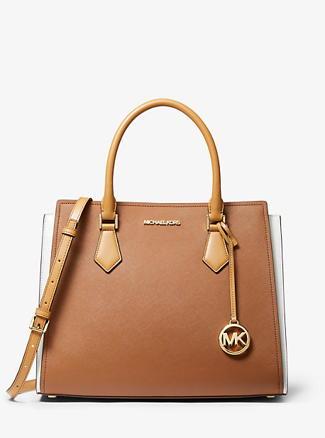 michael michael kors cleo small saffiano leather satchel