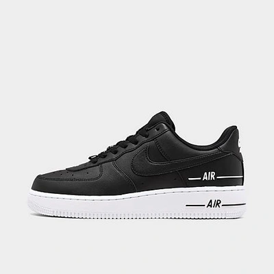 Nike Men's Air Force 1 '07 Double Air Casual Shoes In Black/black/white