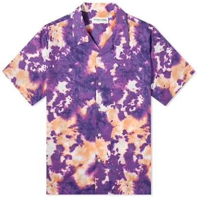 Vanquish Tie-dye Open Collar Shirt In Purple