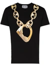 MOSCHINO MOSCH CHAIN RING SS TEE BLK