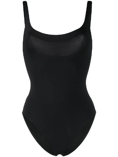 Eres Asia Scoop-neck One-piece Swimsuit With Waistband Detail In Black