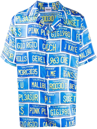 Sss World Corp Vanity Plate-print Shirt In Blue