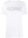 Michael Michael Kors Crystal Embellished Logo T-shirt In White