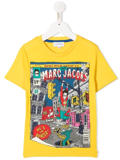 The Marc Jacobs Kids' Comic-print Cotton T-shirt In Yellow