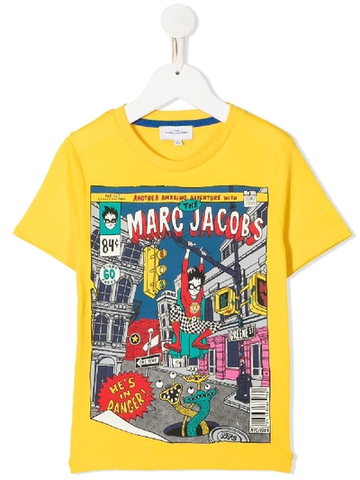 Marc Jacobs Kids' Comic-print Cotton T-shirt In Yellow