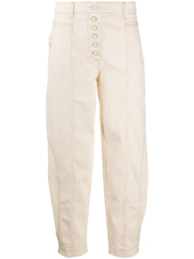 Ulla Johnson Brodie High-rise Tapered Jeans In Cream