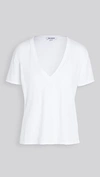 Good American Heritage V-neck Cotton T-shirt In White001