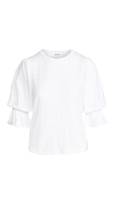 Goldie Puff Sleeve Tee In White