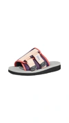 Suicoke Moto-cab Touch-strap Sandals In Rosa