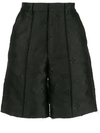 Shushu-tong Pleated Knee Length Shorts In Black