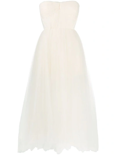 Maria Lucia Hohan Maysa Tulle Midi Dress In Neutrals