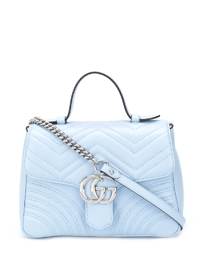 Gucci Mini Gg Marmont Tote Bag In Blue