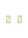 FENDI STUD ENGRAVED BAGUETTE EARRINGS