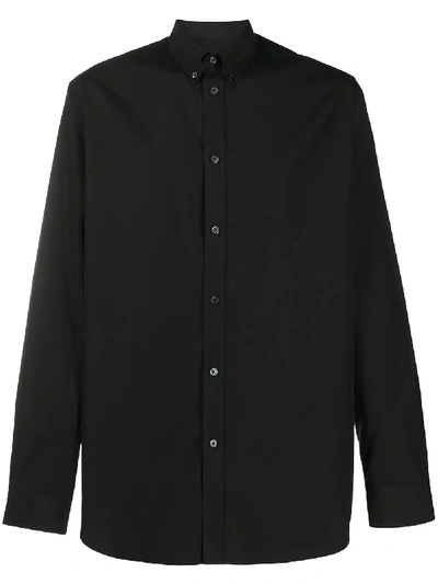 Givenchy Long-sleeved Press-stud Shirt In Black