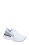 Nike React Infinity Run Flyknit Running Shoe In True White/ Silver/ White