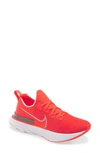 Nike React Infinity Run Flyknit Running Shoe In Crimson/ White/ Red/ Silver