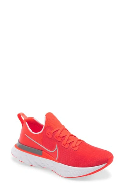 Nike React Infinity Run Flyknit Running Shoe In Crimson/ White/ Red/ Silver