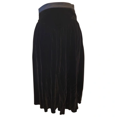 Pre-owned Givenchy Velvet Mid-length Skirt In Black