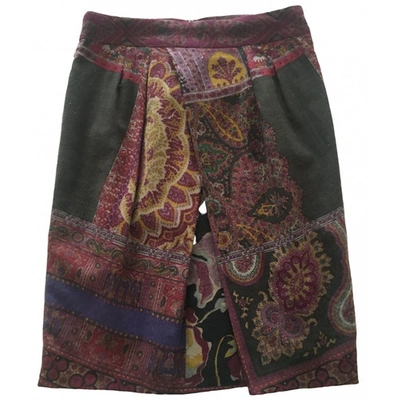 Pre-owned Etro Green Wool Skirt