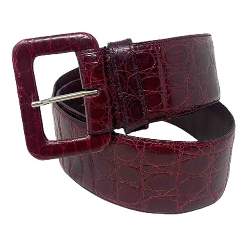 Pre-Owned Gucci Burgundy Leather Belt | ModeSens