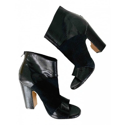 Pre-owned Maison Margiela Black Leather Ankle Boots