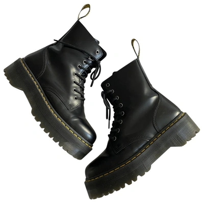 Pre-owned Dr. Martens' Jadon Black Leather Ankle Boots
