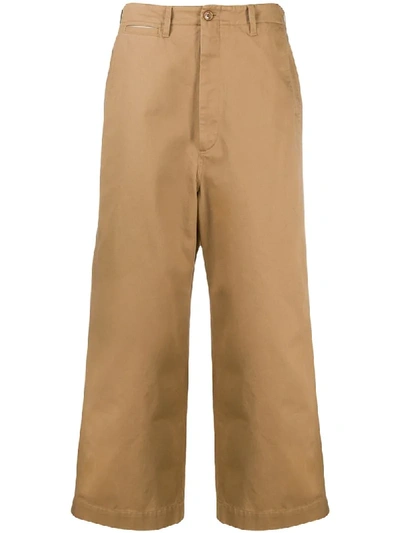 Gucci Cropped Wide-leg Trousers In Neutrals