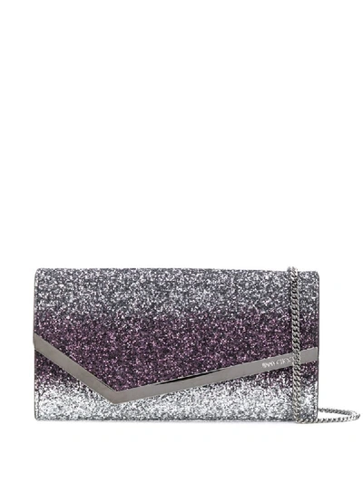 Jimmy Choo 'emmie' Triple Dégradé Glitter Clutch In Pink & Purple