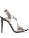 Gianvito Rossi Clear Strap Sandals In Black