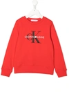 Calvin Klein Logo Print Sweatshirt In Red