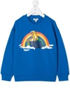 Kenzo Tiger Rainbow Logo Graphic Sweatshirt In Blue