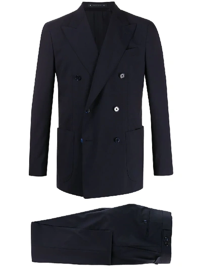 Bagnoli Sartoria Napoli Double-breasted Two-piece Suit In Blue