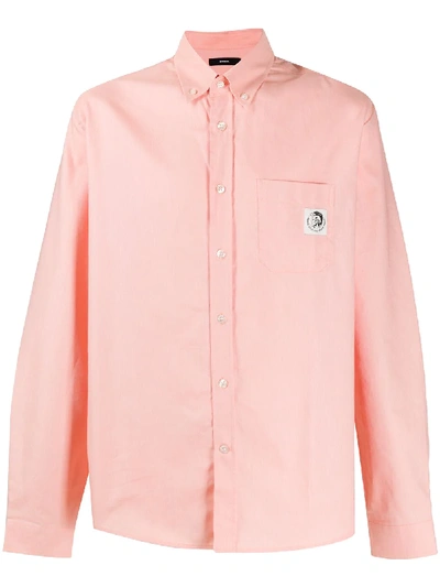 Diesel Mohawk Patch Oxford Shirt In Neutrals