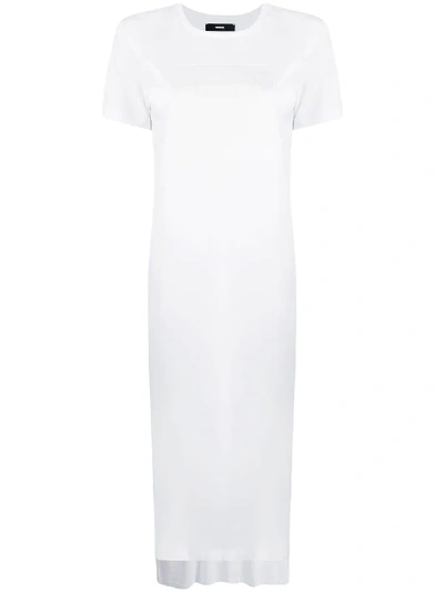 Diesel Long Dress With Barcode Print In White
