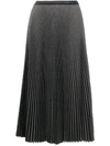 PRADA CHECK PLEATED MIDI-SKIRT