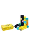 Happy Socks X Spongebob 3-pack Socks In Yellow Multi
