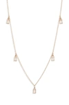 Anzie Dew Drop Shaky Station Necklace In Yellow Gold/ White