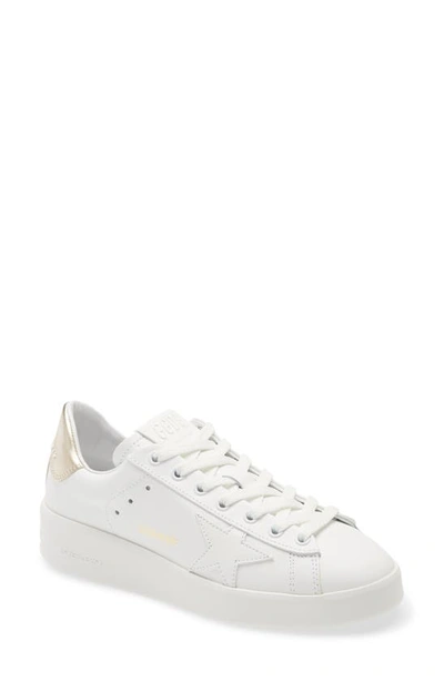 Golden Goose Purestar Low Top Trainer In White/ Gold