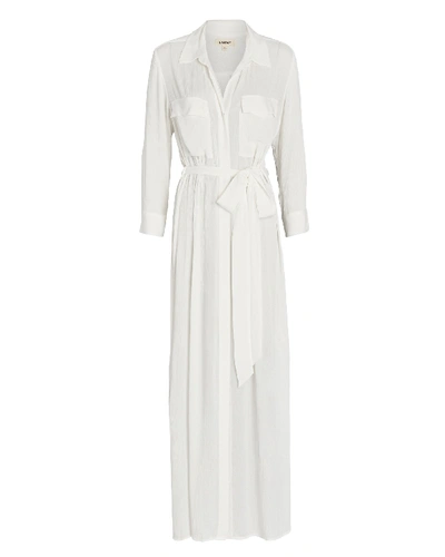 L Agence Cameron Maxi Shirt Dress In White