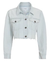 Frame Ultra Crop Denim Jacket In Bleach Out