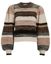ULLA JOHNSON Samara Striped Blouson Sleeve Sweater,060053106135
