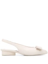 Ferragamo Vara Bow Slingback Pumps In Neutrals