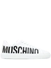 Moschino Logo Print Low-top Sneakers In White