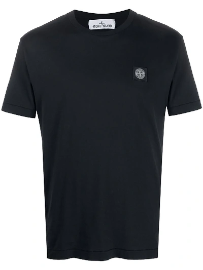 Stone Island Logo Patch T-shirt In Blue