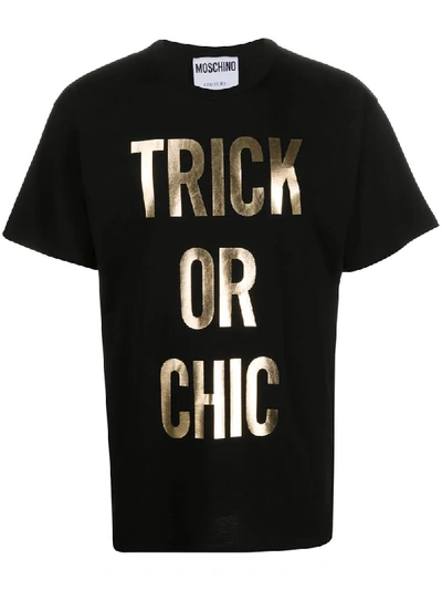 Moschino Trick Or Chic Print T-shirt In Black